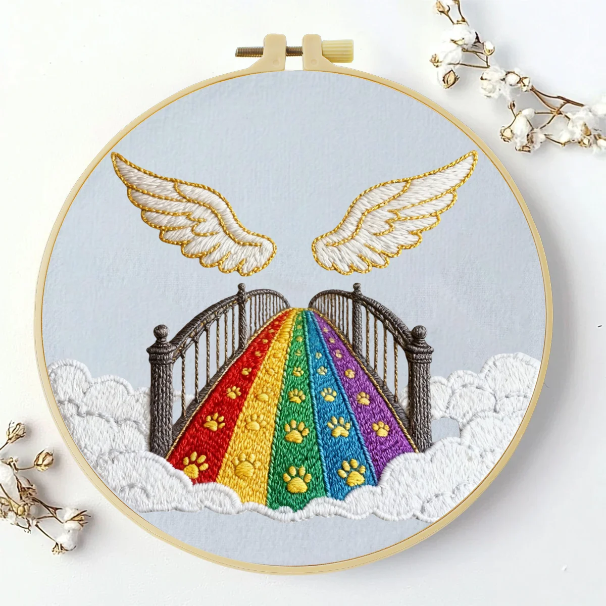 1 Stück 20X20CM/15X15CM 7,87/6,3 Zoll Regenbogenbrücke Stickerei Starter-Kit DIY-Kit DIY-Stickerei-Set Handarbeiten Malerei – Detail 2