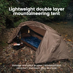 Sonuto-Camping Tent For Single Person Lightweight Nylon Tent Tactical Shelter With Mosquito Net Anti-Mosquito Waterproof Field