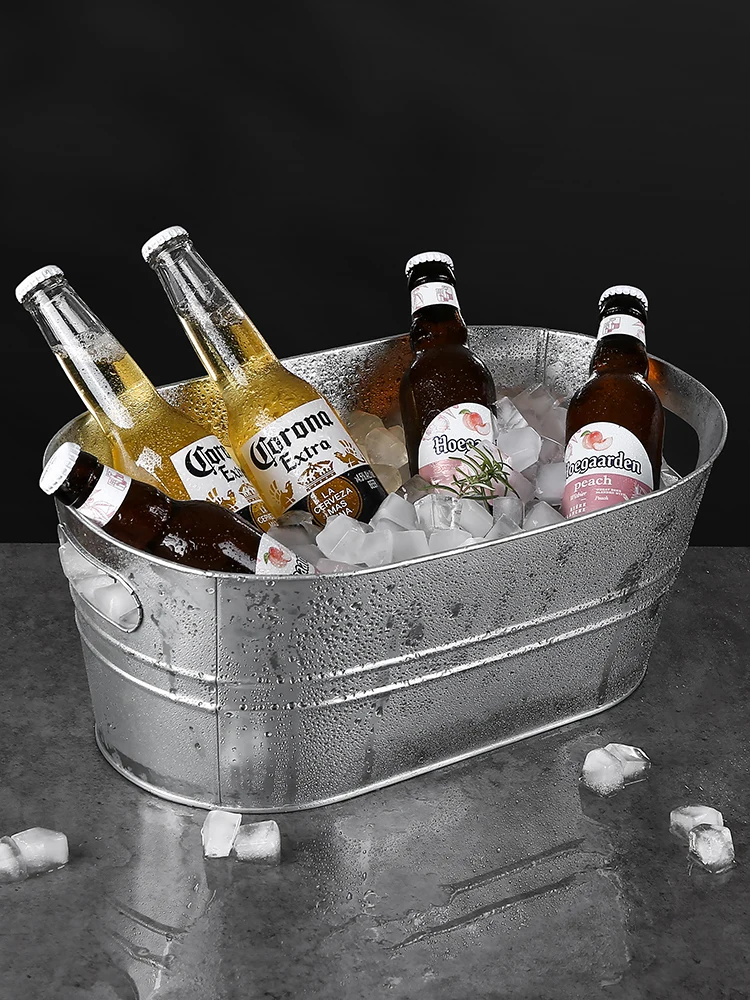 Beer ice bucket, large capacity storage ice bucket, household stall, cube bucket, internet famous bar, chilled red wine