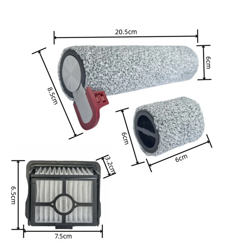 Abxh para midea x11/x11 pro/gx7 piso purificador rolo escova peças de reposição segmentado fluff rolo escova montagem