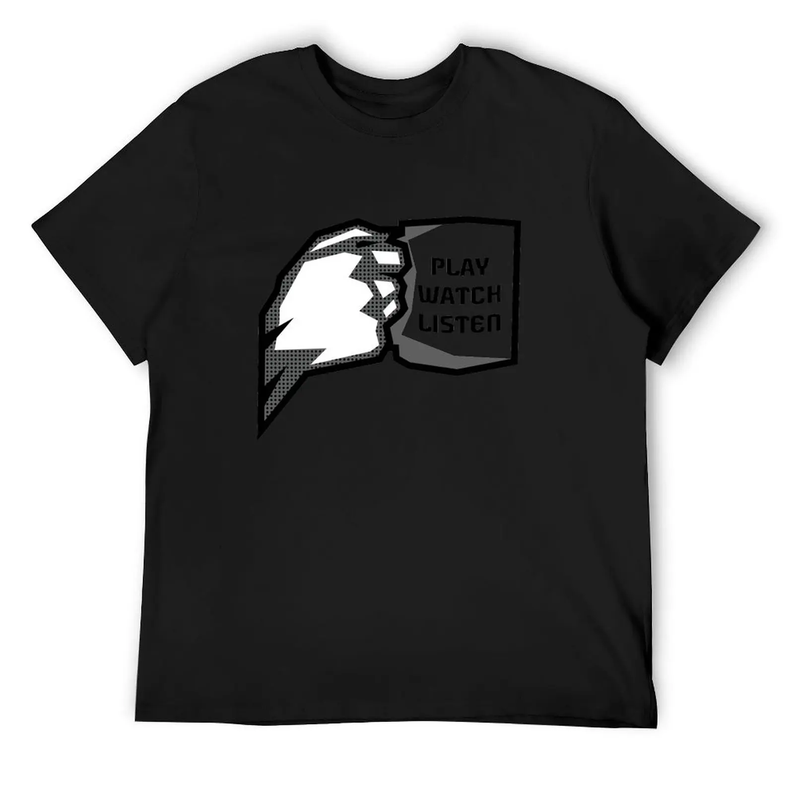 

Play, Watch, Coffee (grey) T-Shirt valentines clothes summer tops anime tshirt T-shirts man mens graphic t-shirts