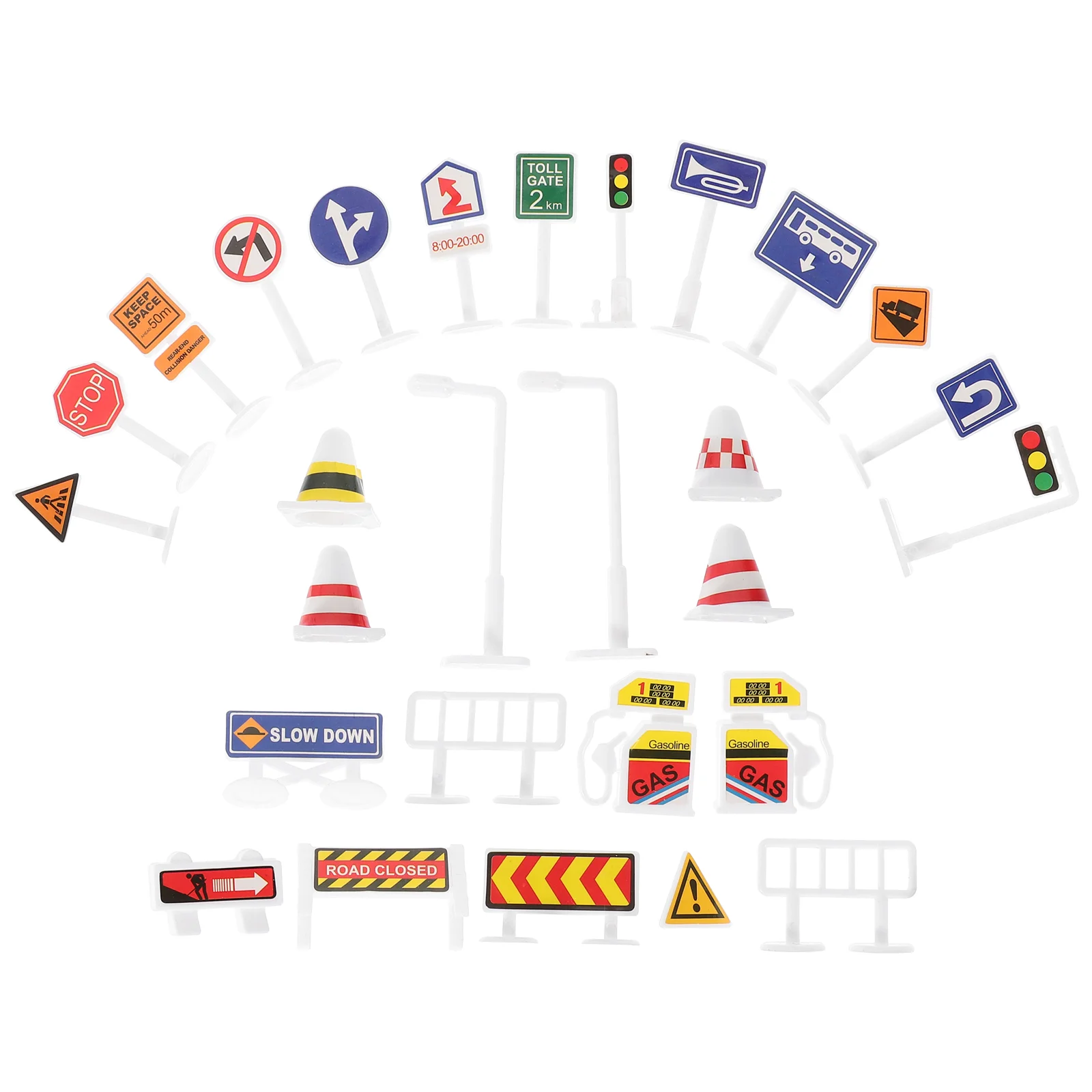 

28 Pcs Children's Traffic Signs Light Toy Mini Street Playset Kids The