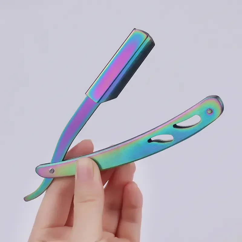 1pc Multicolor Stainless Steel Barber Shaving Razor Holder Durable Stylish Ideal for Men's Beard Shaving Salon hair accessories