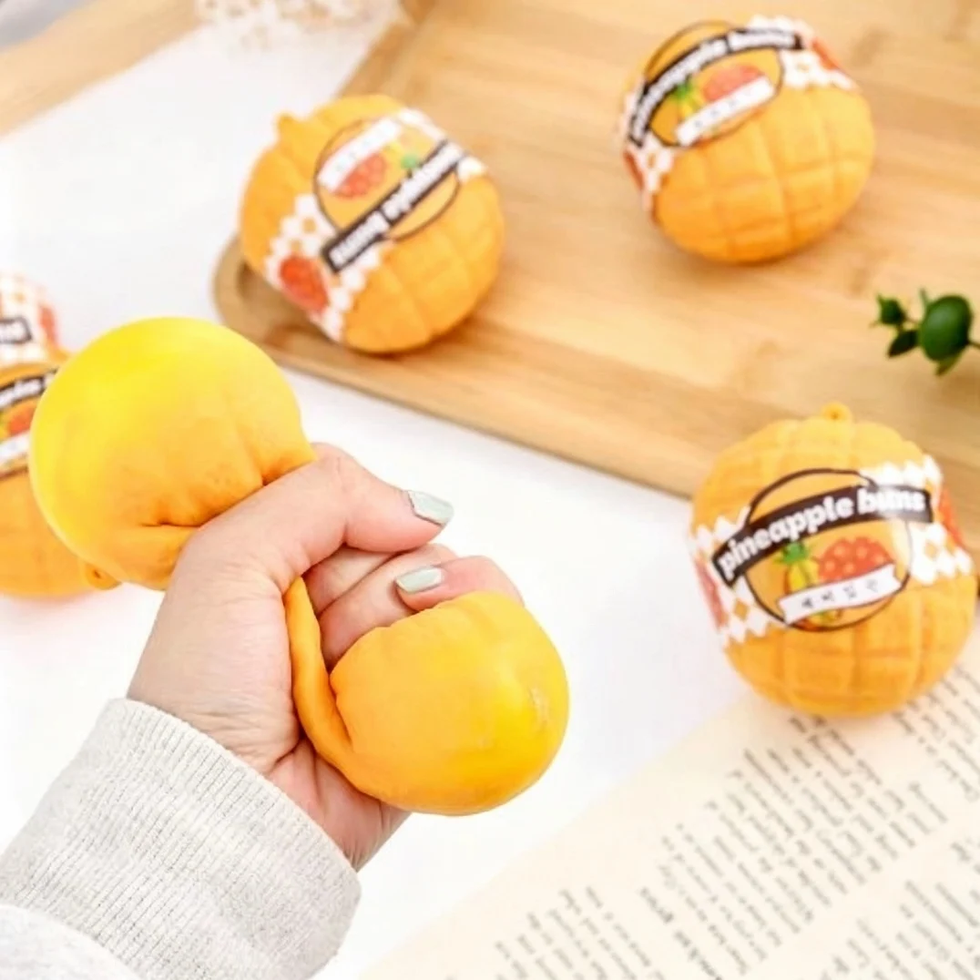 1pc Squishy Pineapple Bun Stress Ball Autism Sensory Toy Stress & Anxiety Relief Toys Pinch Decompression Toy for Adult