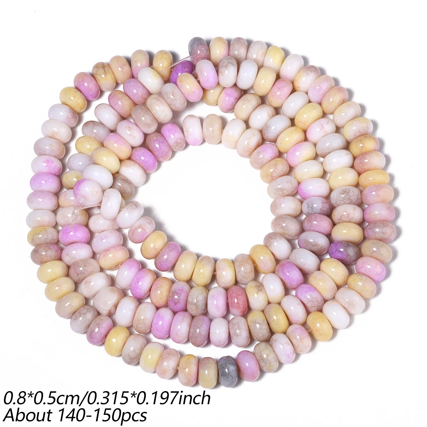 Gradient Yellow Purple Abacus Shape Jade Beads 5x8mm Rondelle Spacer Stone Beads For Jewelry Making Diy Beading Accessories 30‘’