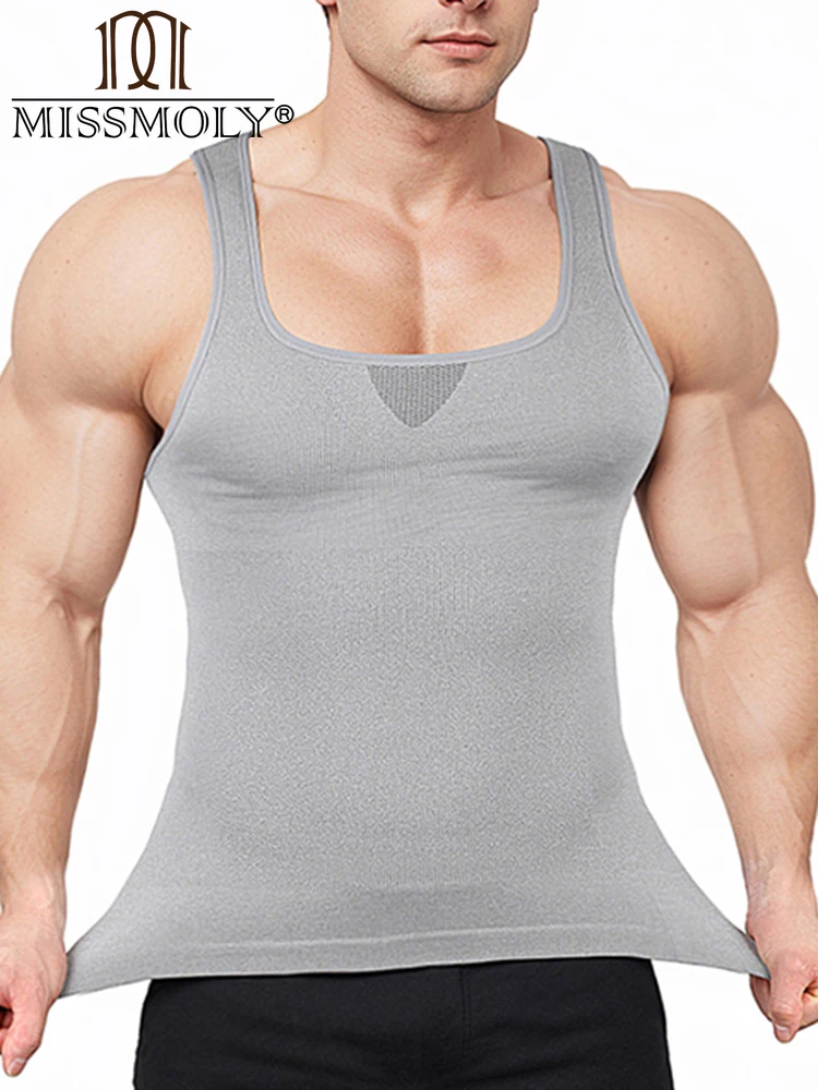 Camiseta moldeadora de cuerpo para hombre, corsé de compresión, chaleco adelgazante, camisas de gimnasio para Abdomen, ropa interior de entrenamiento