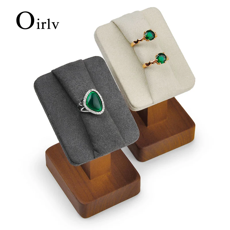 

Oirlv New Solid Wooden Ring Display Stand T-bar Ring Holder Jewelry Organizer For Store Display Props Jewelry Accessory