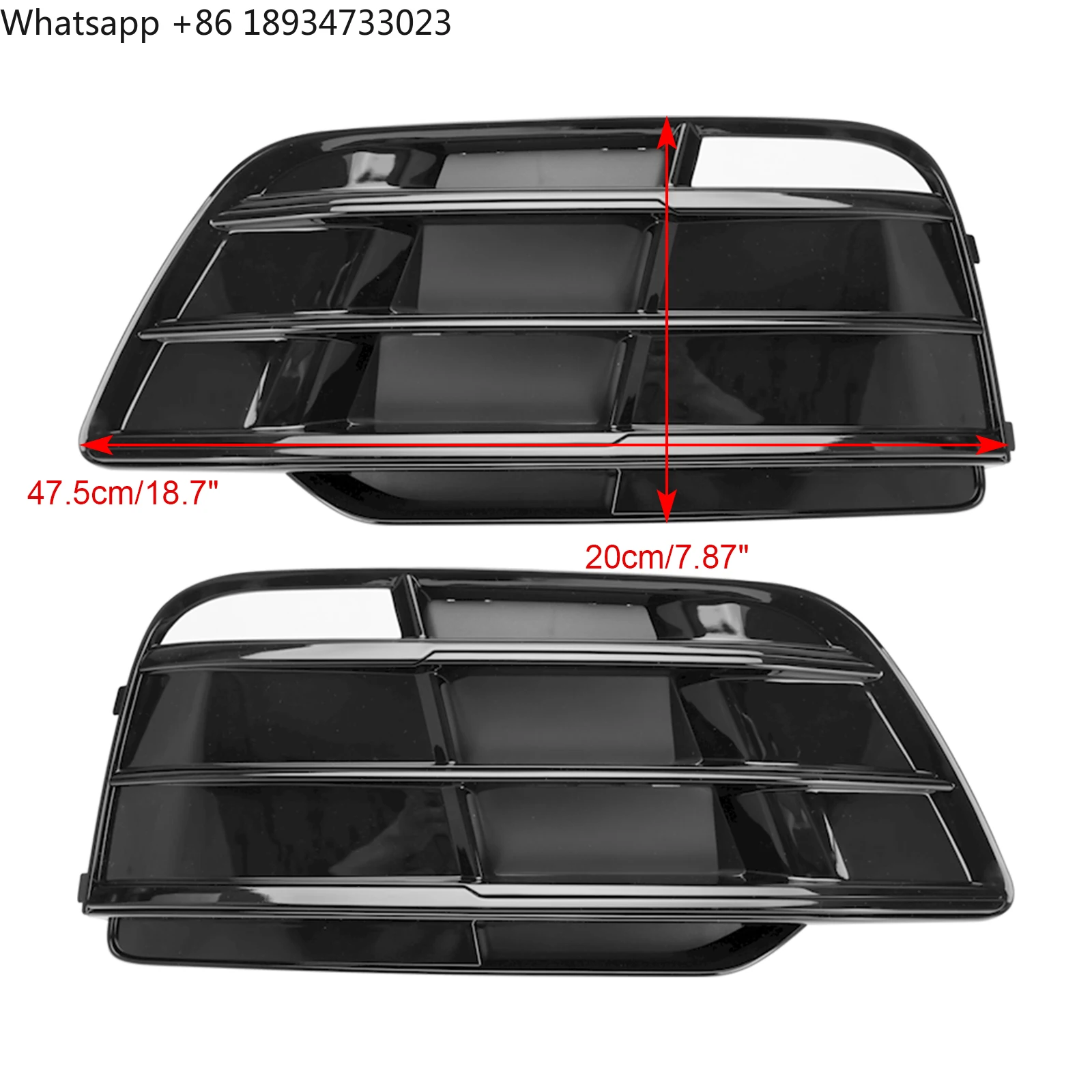 

2PCS Front Bumper Fog Light Grille Cover Trim for Audi S5 A5 S-Line 2018-2019