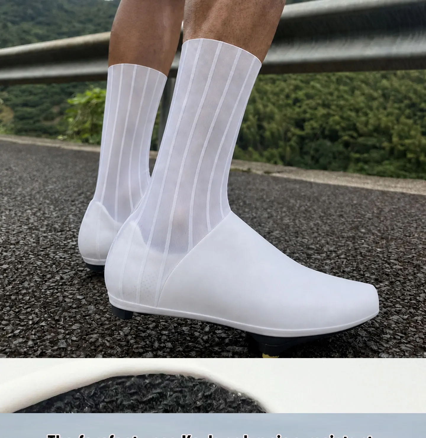 Aero Aerodynamische, ultraleichte, gewebte Fahrradschuhüberzüge, wind- und wasserdicht, für Rennräder, professionelle Team-Zeitfahrräder, verbesserte Fahrradausrüstung für Herren und Damen, Dh-S02 – Detail 3