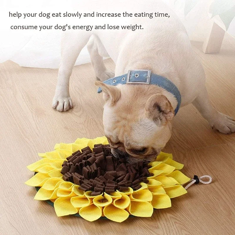 Sonnenblumen-Hundespielzeug Schnüffelmatte Interaktives Futtersuchspielzeug Anti-Verschlucken Slow Feeder Pad für Hunde und Katzen Geruchstraining Haustier-Puzzle-Spielzeug – Detail 3