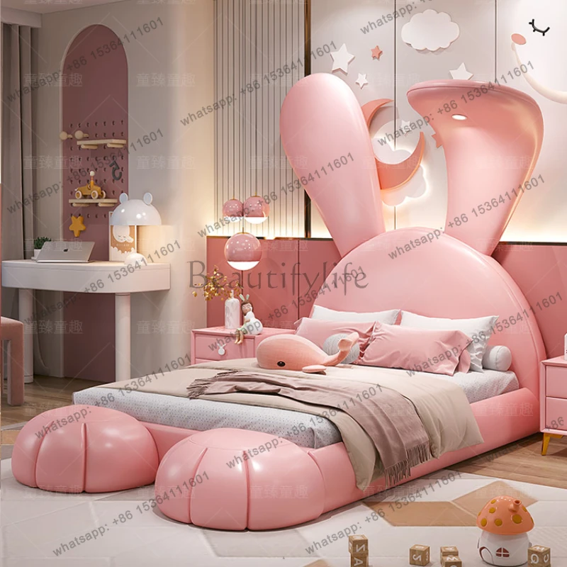 

Animal Shape Childrens Double Bed Girls Pretty Little Cute Sweet Lovely Light Luxury Princess Cama Infantil Bed Furniture Home