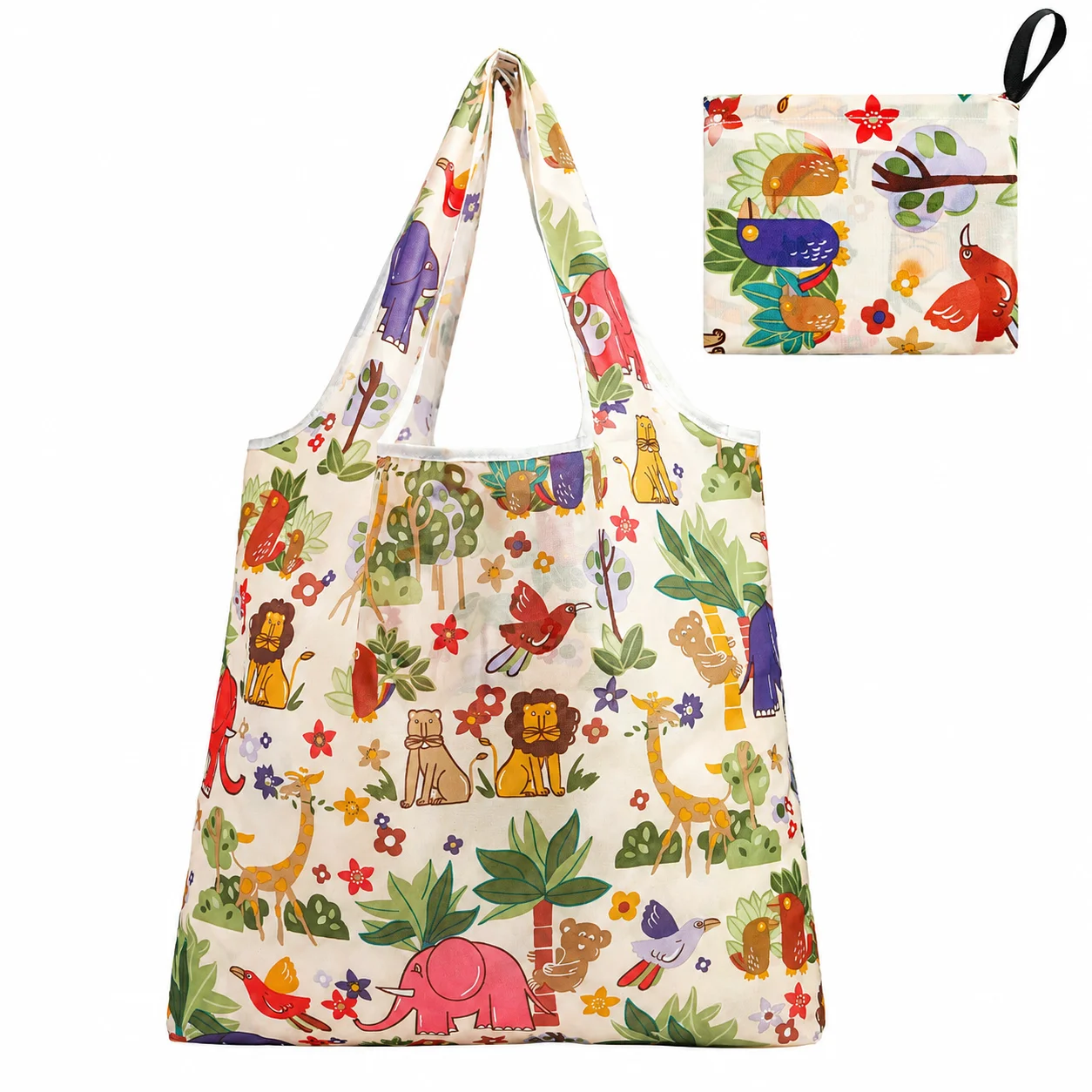 Foldable Shopping Bag Large Capacity for Supermarket Grocery Tote Eco-Fabric Reusable Carry Bag Durable