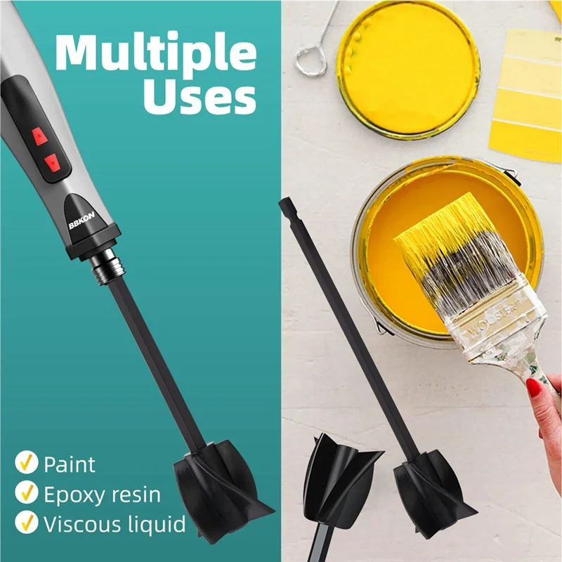 4Pcs Resin Mixer Paddles, Epoxy Mixer Attachment for Powerful Mixing, Reusable Paint Mixer, Paint Stirrer Attachment