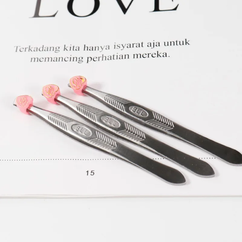 Slant Tip Stainless Steel Eyebrow Tweezers Multifunctional Facial Hair Remover for Eyebrow Shaping Daily Beauty Grooming Tool