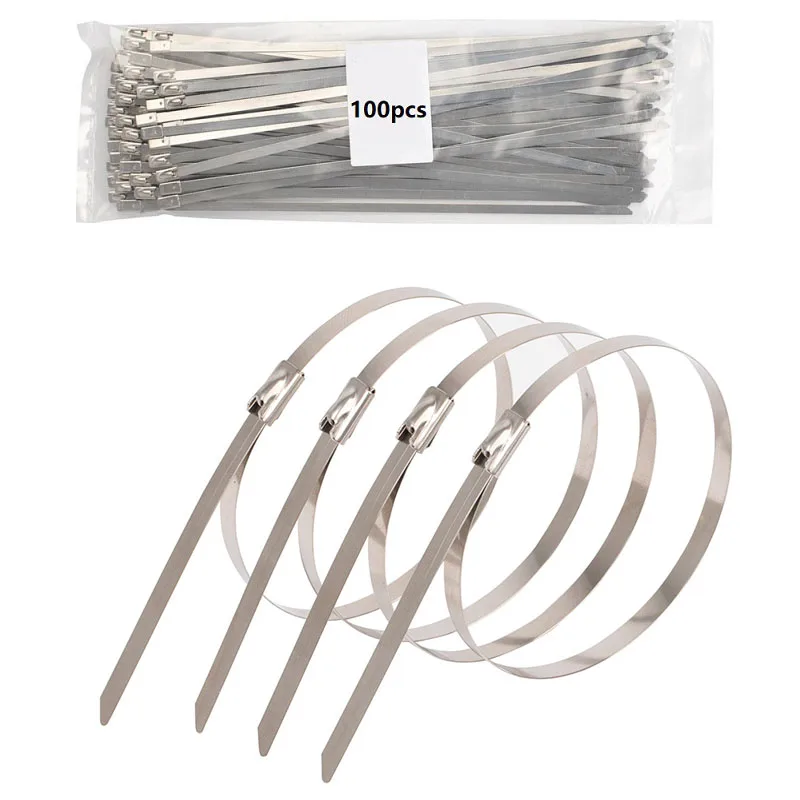 Stainless Steel Cable Ties 4.6mm Width Self Locking Strap Tool For Heavy-Duty Fastening And Bundling In Industrial Applications
