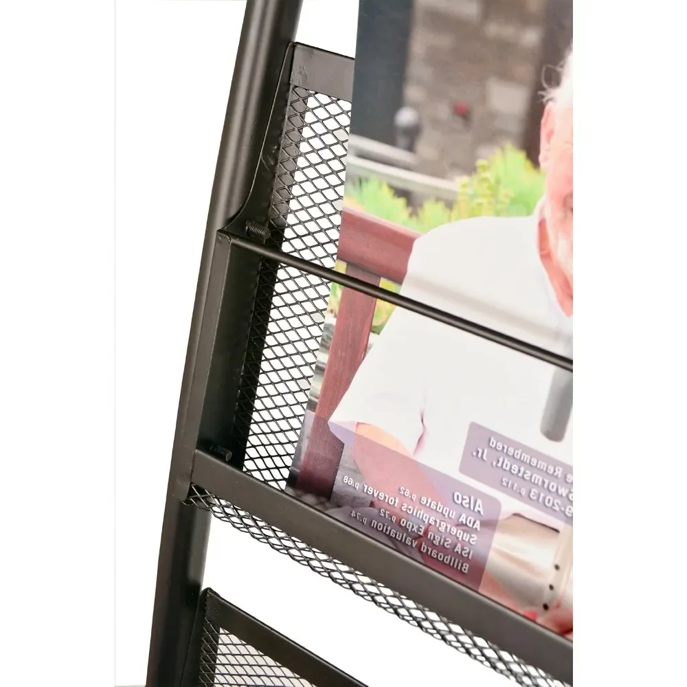 Mobile Literature Magazine Rack Brochure Holder 4 shelf