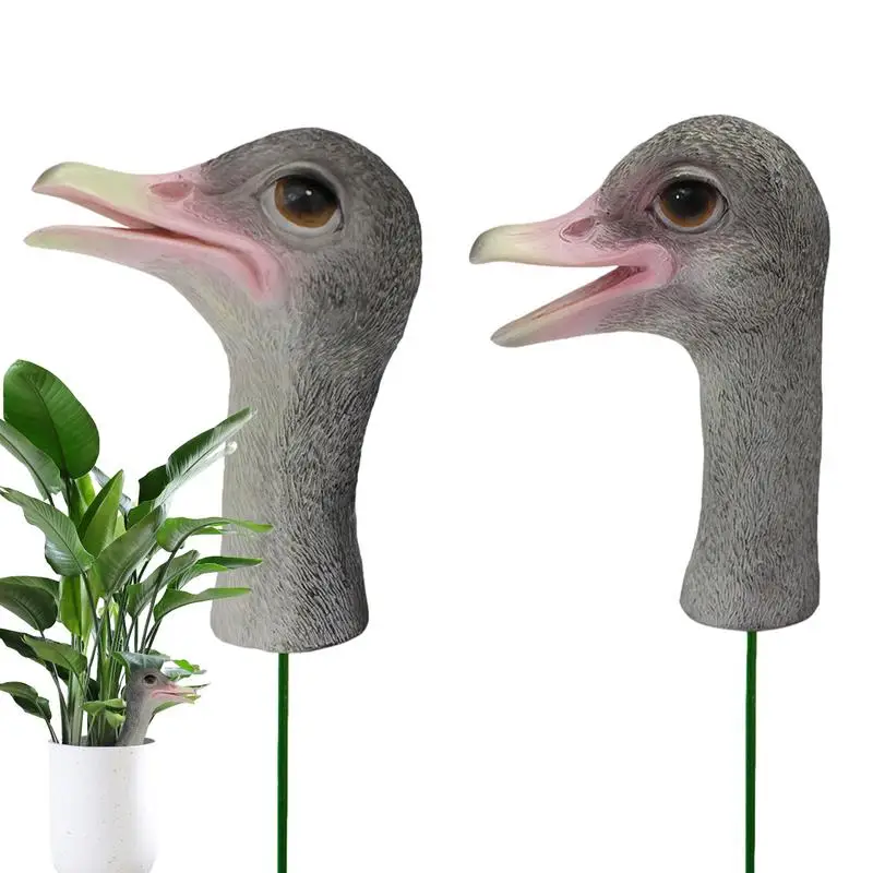 

Ostrich Sculpture | Animal Garden Stakes | Resin Little Kawaii Ornament Model Desktop Ostrich Interior Flower Pot Accessories