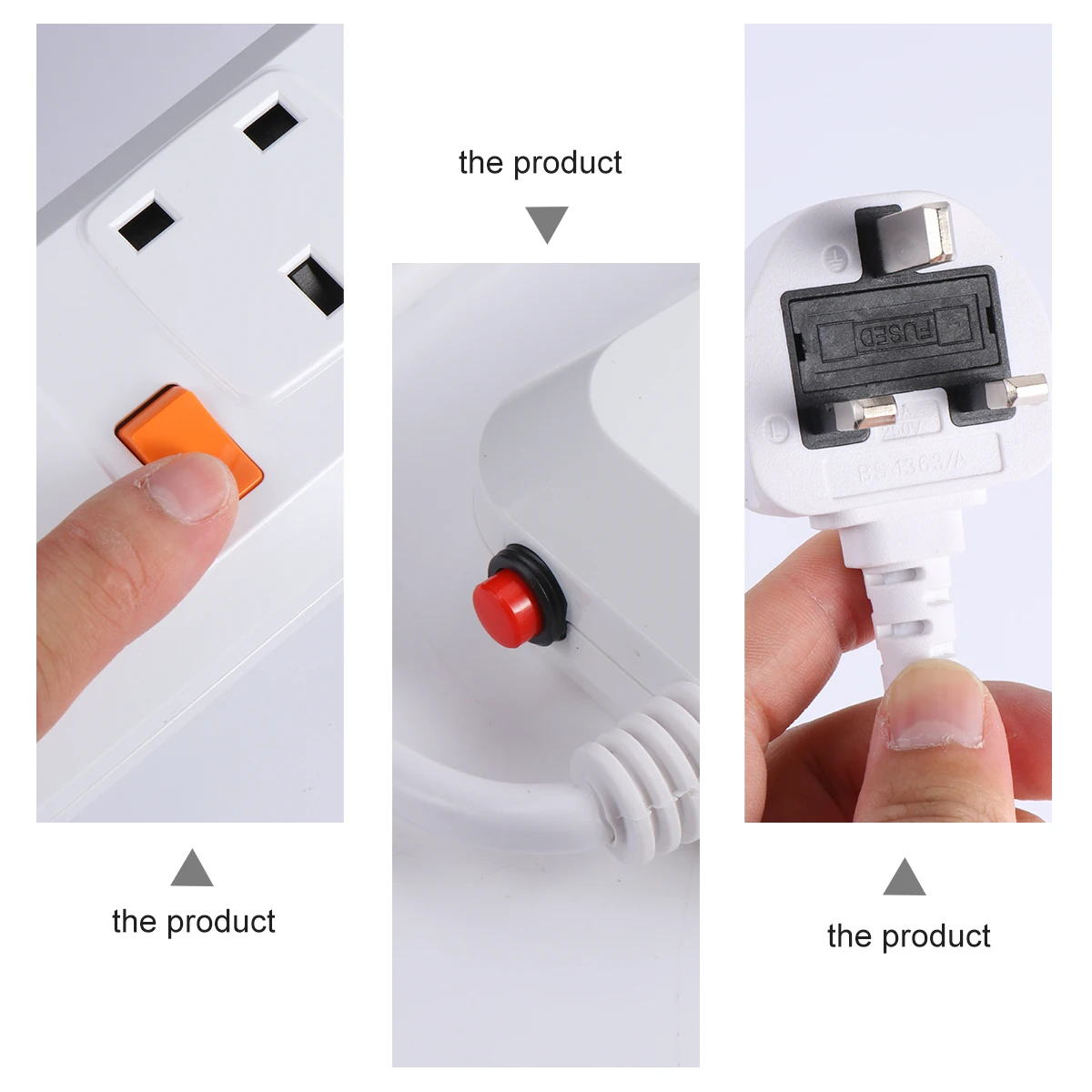 

British Standard 13A USB Power Strip Overload Protection Socket Durable Charging Board High quality Plastic Protector