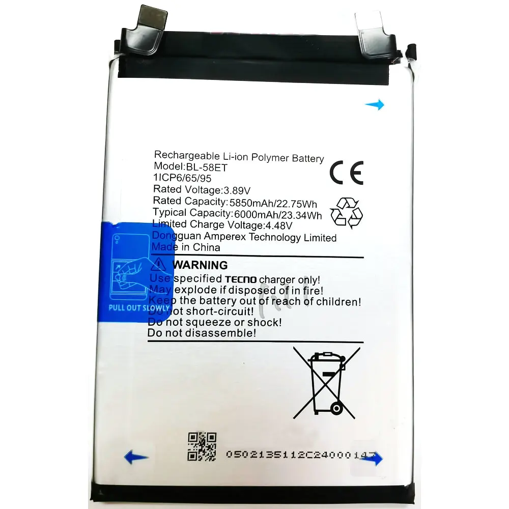 

BL-58ET Original Replacement Phone Battery For Tecno Pova 5 LH7N