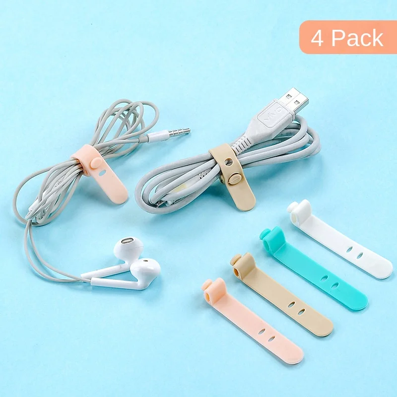 Silicone Mobile Clip Charger 4Pcs Belt Winder Cable