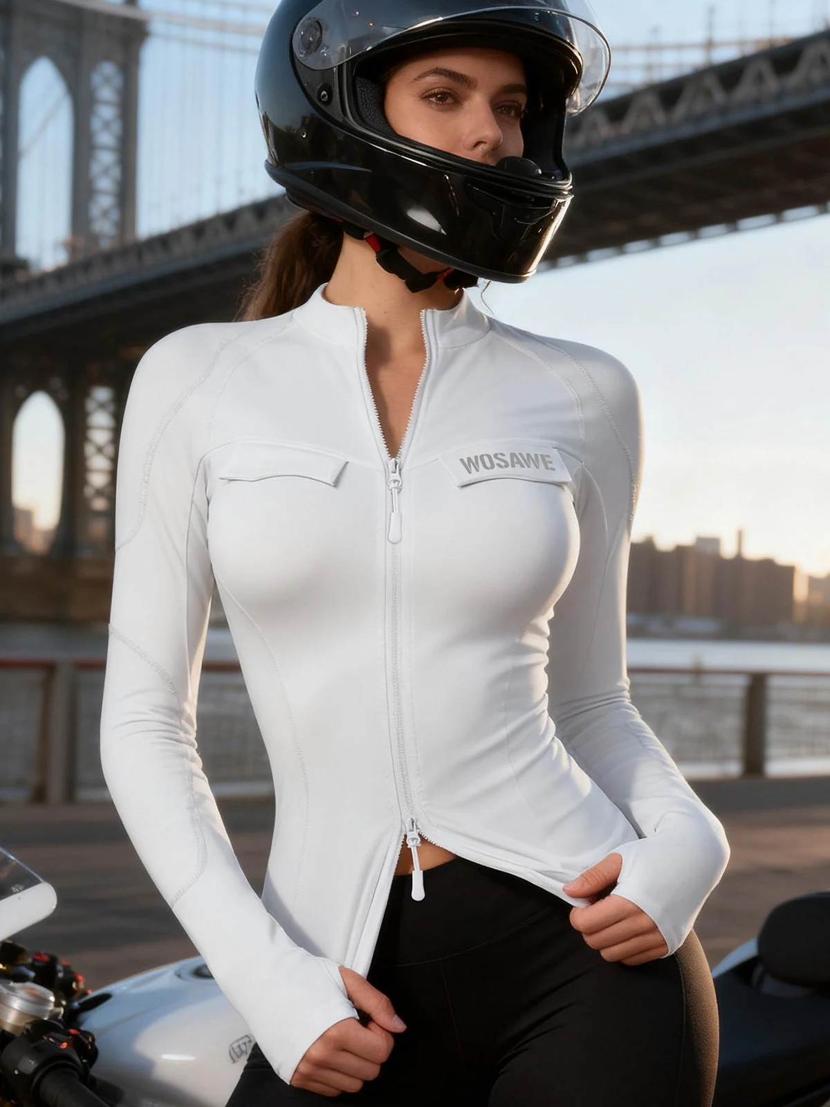 AliExpress WOSAWE High Elastic Women Motorcycle Jacket Breathable Lightweight Mesh Cycling Jacket Slim Fit Motocross Clothing