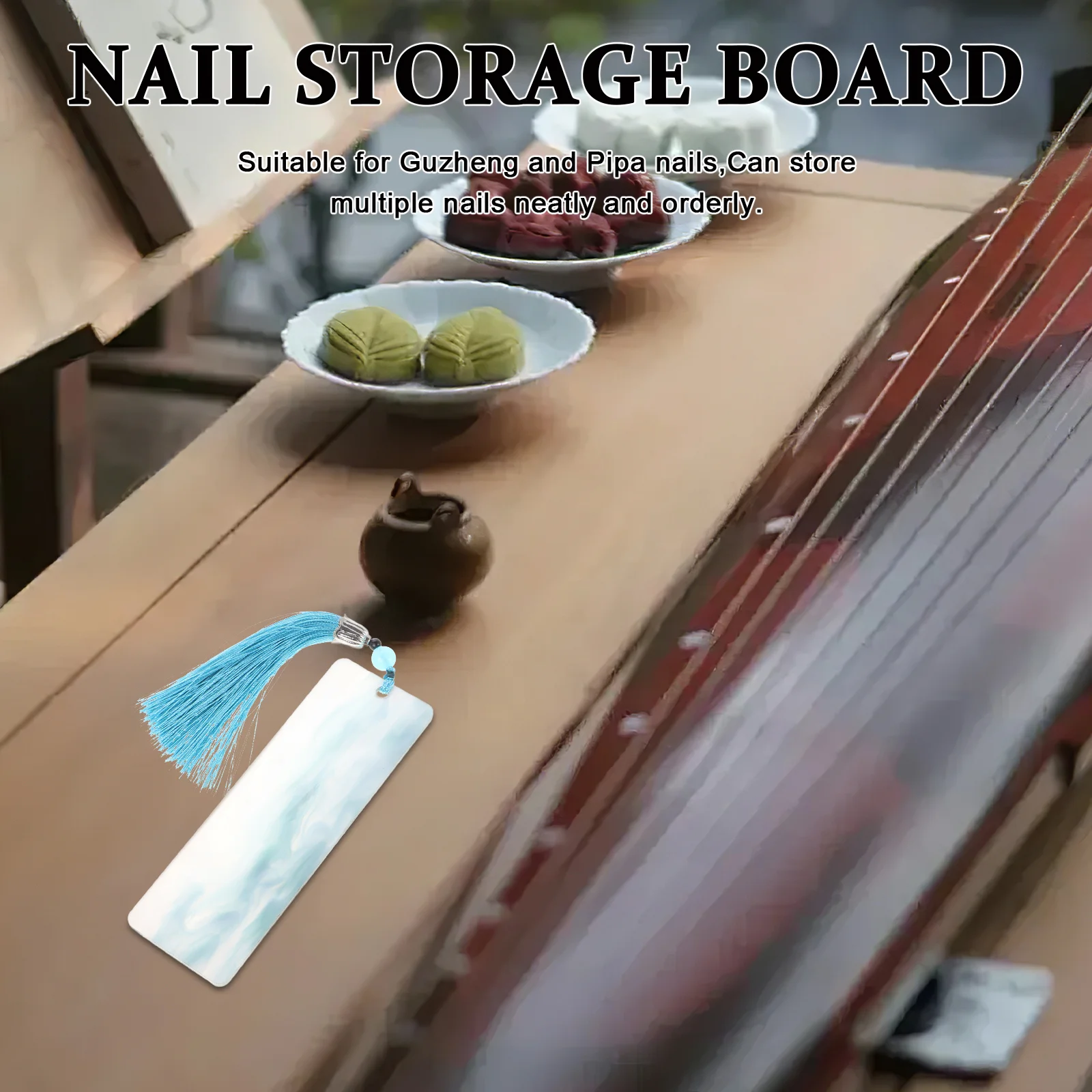 

1pcs Guzheng Nail Storage Board Acrylic Compact Portable For Pipa Guzheng Players Durable Pick Winding Holder Case Nail Storage