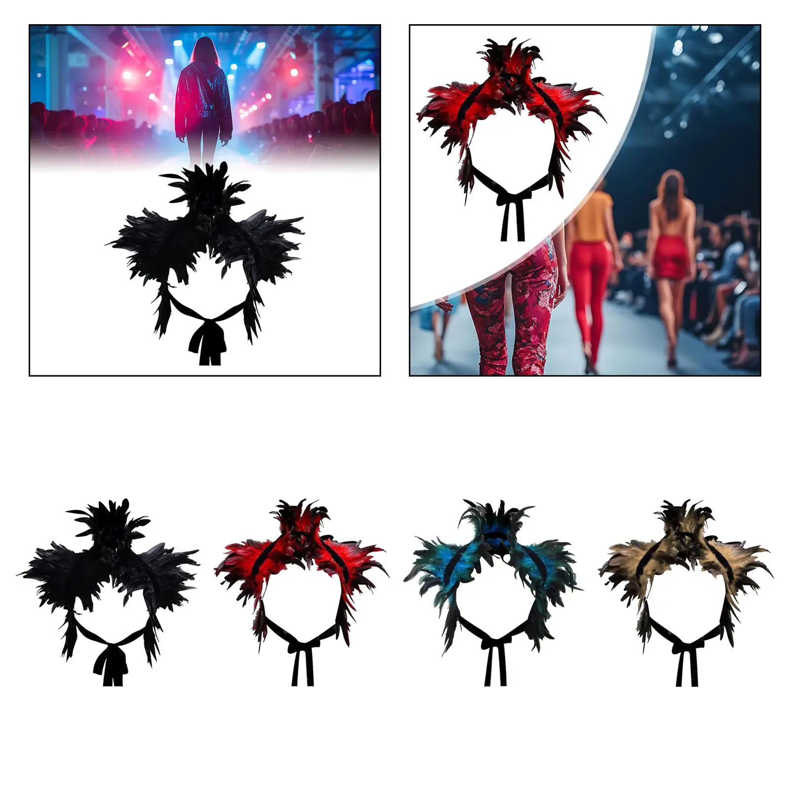 Artificial Feather Cape Creative Party Scarf for Role Playing Women Festival