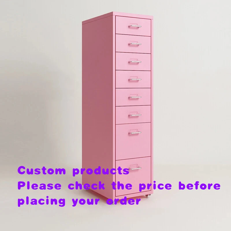 custom.Pink 8 Drawer Helmer Steel File Cabinet Modern Home and Office Storage