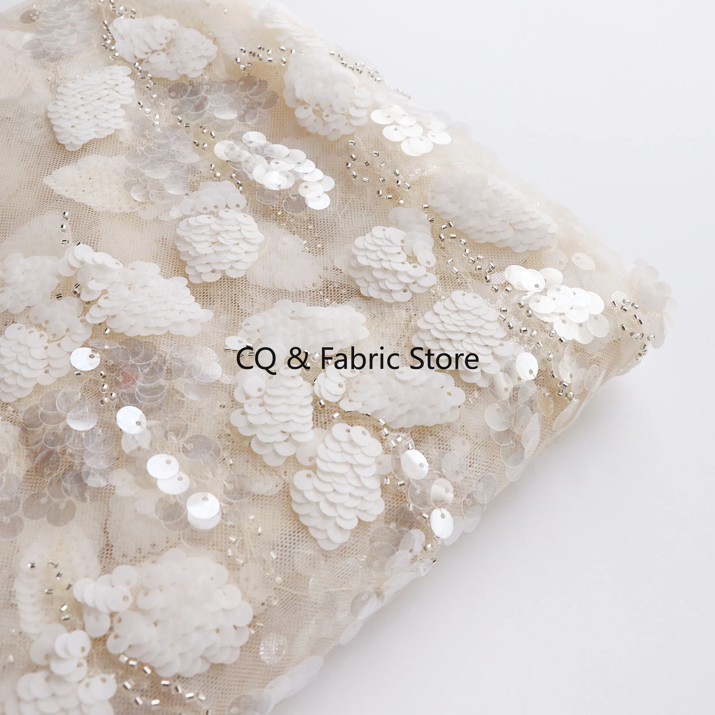

Сетчатая кружевная ткань с вышивкой бисером и блестками, платье Cheongsam, дизайнерская ткань на заказ