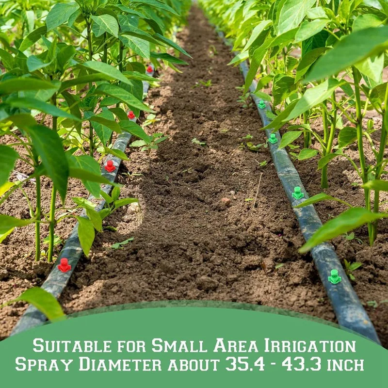 300 Pcs Misting Nozzle Sprayer 90/180/360 Degree Atomizing Mini Sprinklers Drip Ring Irrigation Emitters Nozzle, Durable