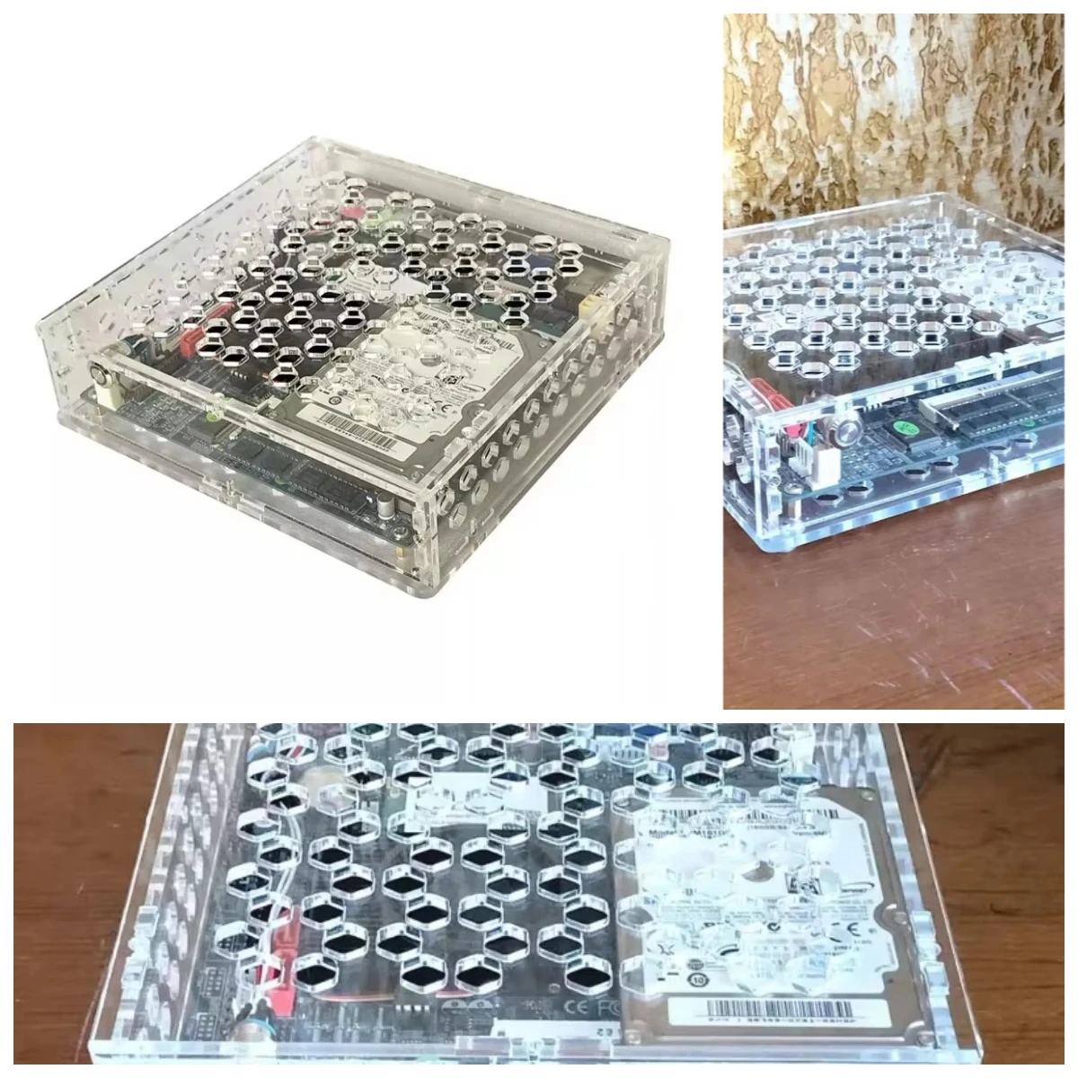 Mini ITX Small Chassis Acrylic Plexiglass DIY Display Core Computer Onboard DC Industrial Control Main Board Portable Compact