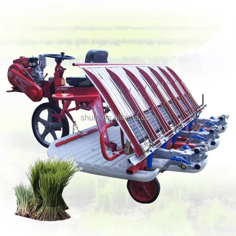 YWM Certificate 6 Rows of Hand-held Rice Transplanter Hand-held Walk-in Rice Planting Machine 4/6 Rows of Rice Planting