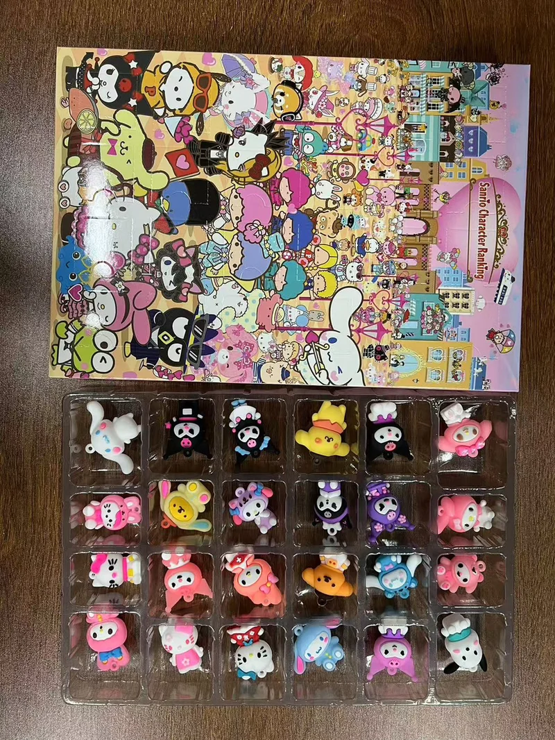 Hello Kitty Sanrio Christmas Advent Calendar Box Mystery Box Children Kuromi Anime Figures Cinnamoroll Toy My Melody Girl Gifts