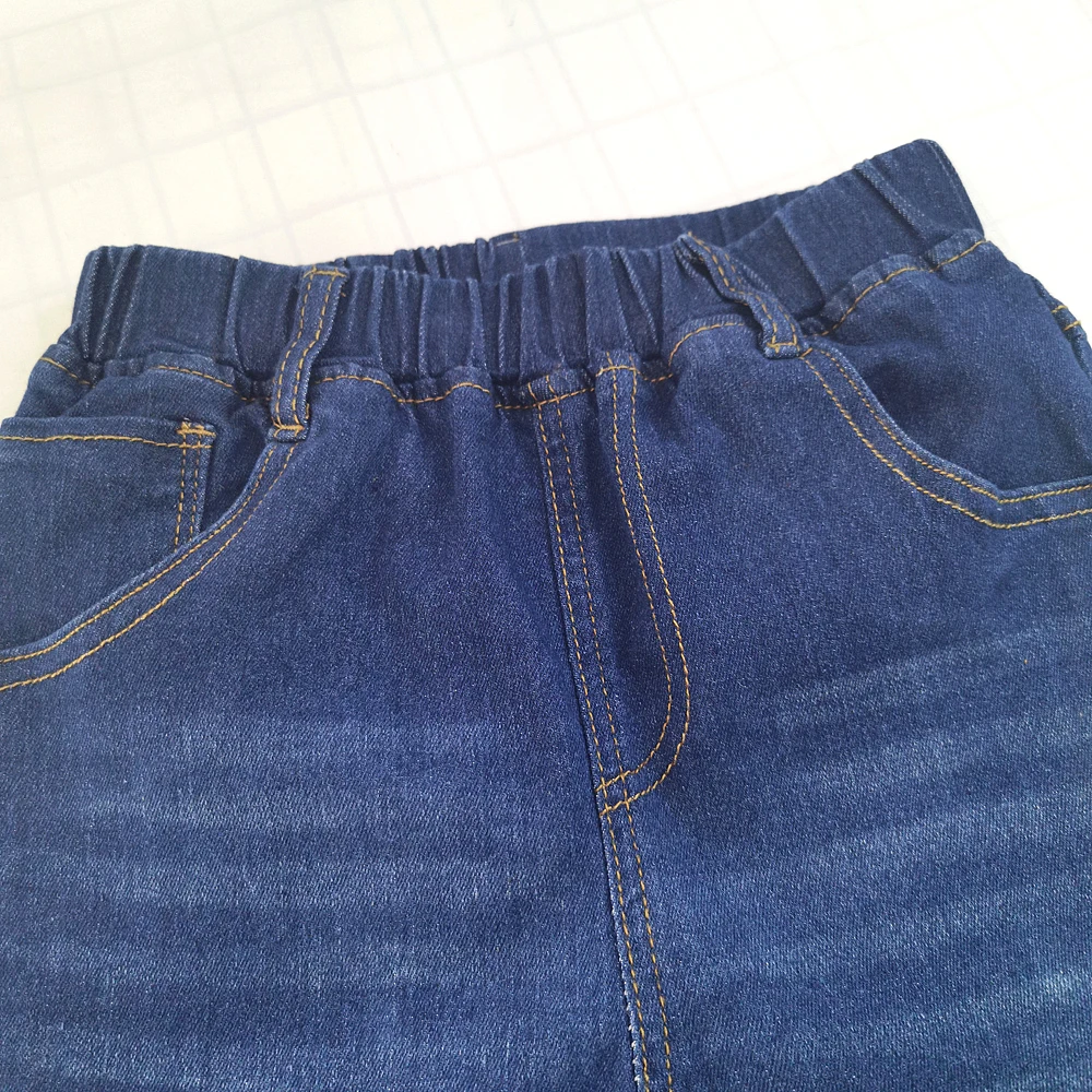 IENENS Fashion Boys Jeans Spring Autumn Long Pants Child Straight Denim Trousers Kids Elastic Waist Pants For 4-10 Years Old