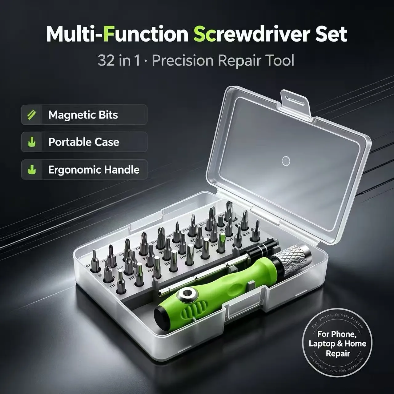 32 In One Multifunctional Manual Screwdriver, Mobile Phone Computer Product Maintenance and Disassembly Tool Set