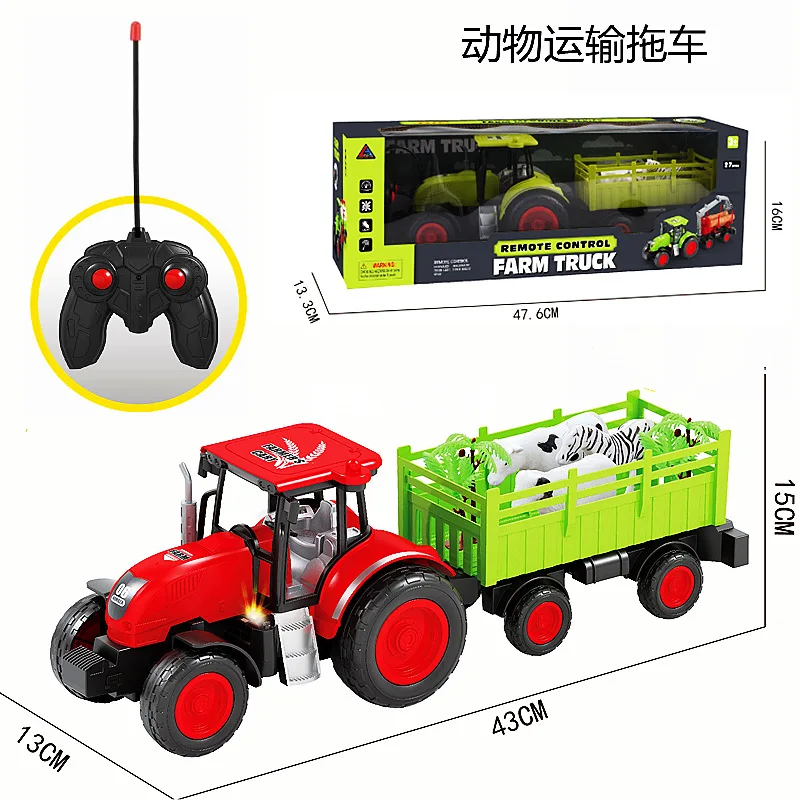 2.4G Remote Control Engineering Vehicle Rc Tractor Trailer Harvester Transporting Toys  Simulation Farm Toys  For Children's Toy