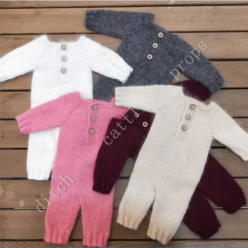 

Newborn Photography Props Pants Climbing Clothes Handmade Knitted Mink