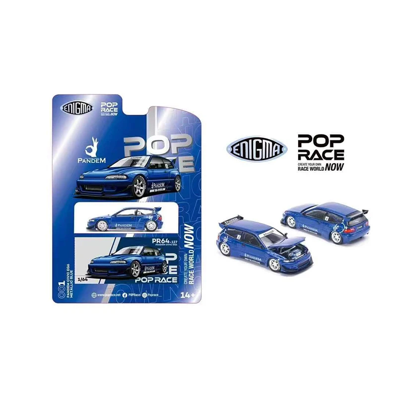 POP Race In Stock 1:64 NSX R32 Pandem EG6 RX7 KPGC10 Chrome CLK Diecast Diorama Model Collection Miniature Toys