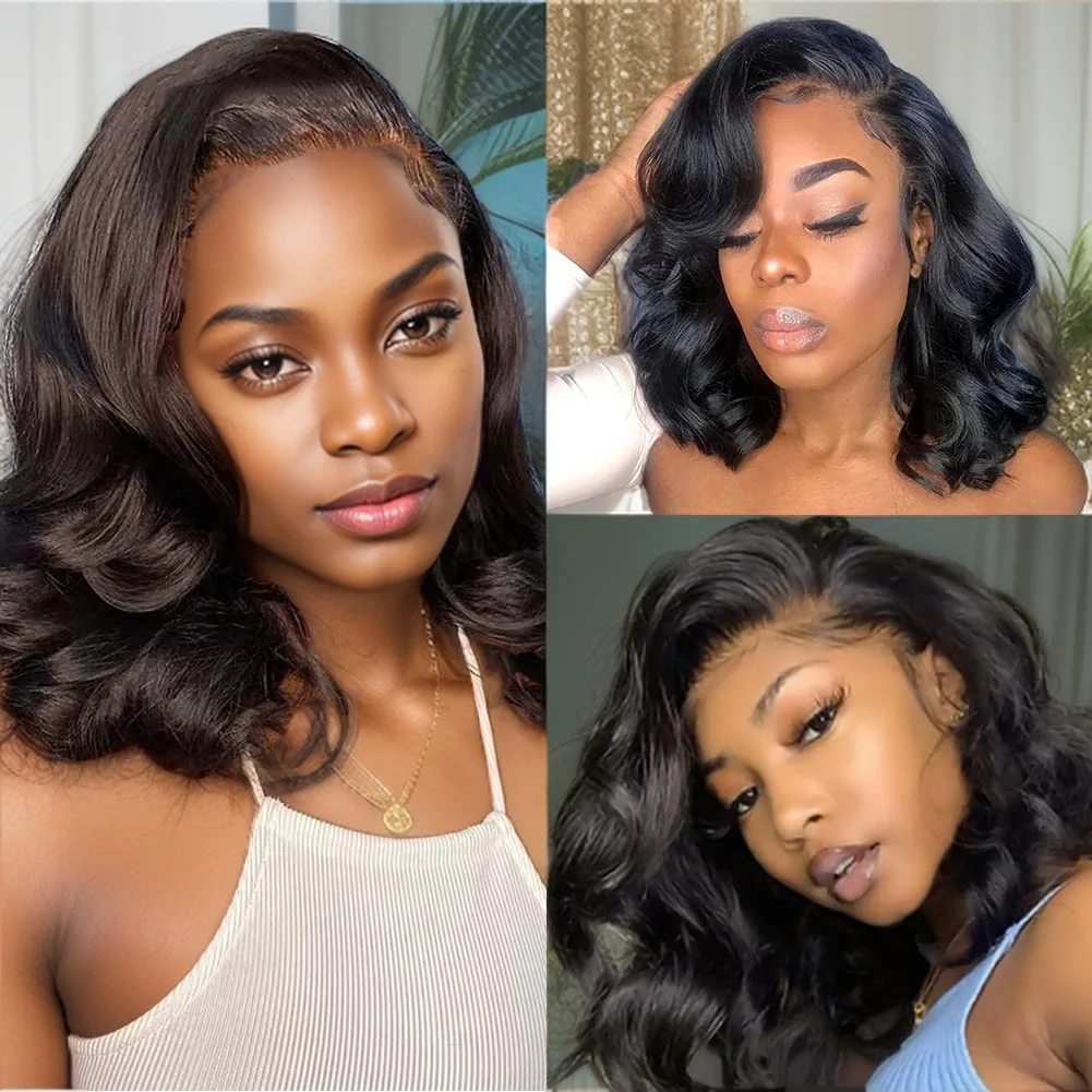 

Bob Wig Human Hair 13x4 Frontal Lace Wig Body Wave HD Lace Front Wigs Human Hair Pre Plucked Bob Wigs for Women Human Hair Wigs