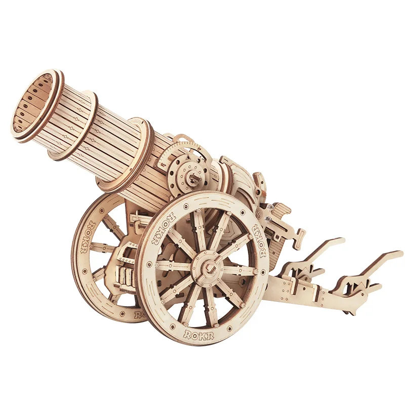 

Robotime ROKR Wheeled Siege Artillery 3D Wooden Puzzle Game Toys for Children Kids KW801