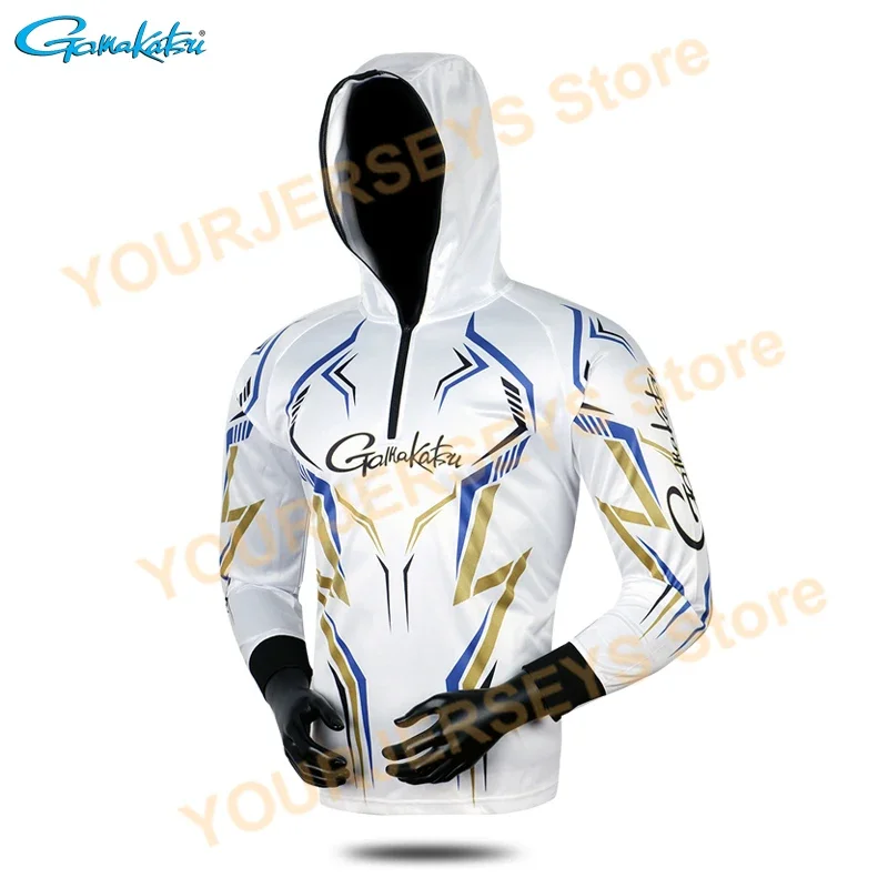 2022 Gamakatsu Fishing Clothing Long Sleeve Summer Quick-Drying Clothes Breathable Anti-UV Sun Protection TShirt Hooded Fishing