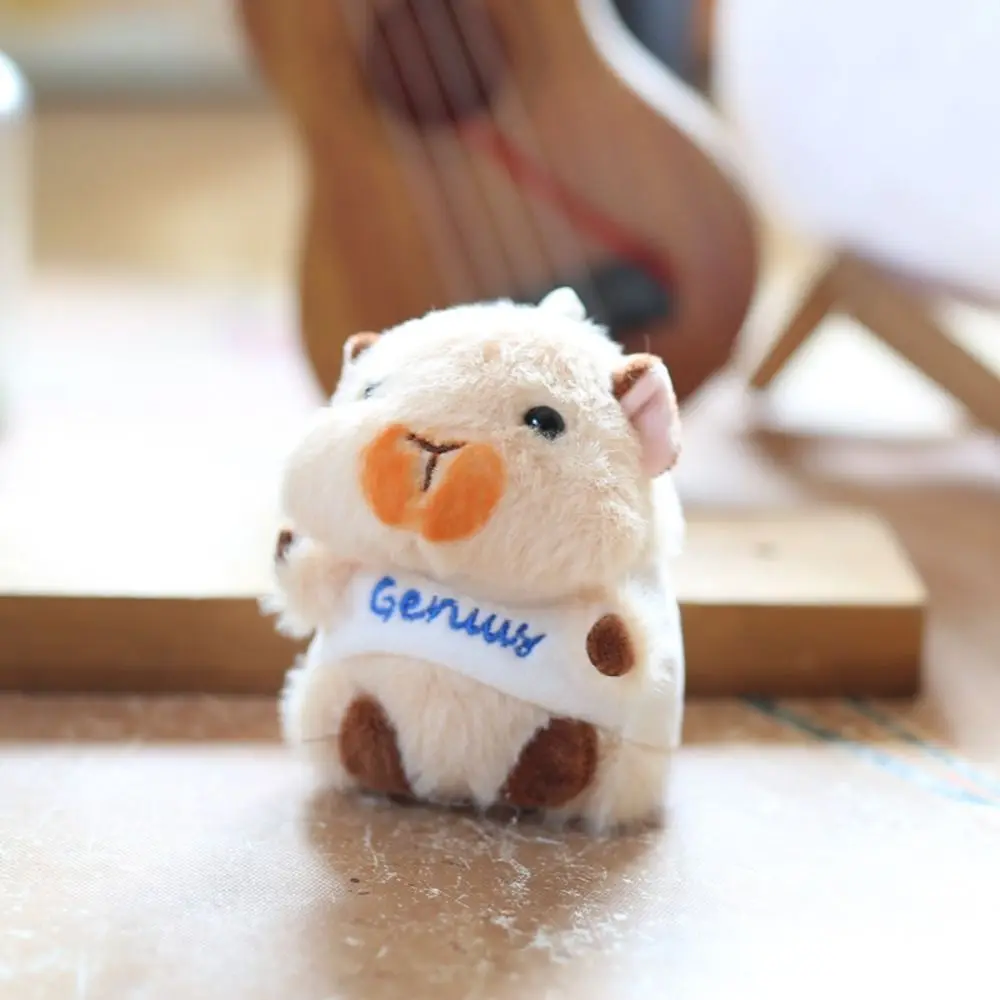 Stuffed Animal Guinea Pig Plush Keychain Bee Hoodie Plush Guinea Pig Keyring Cartoon Interactive Hamster Pendant Kids Couple