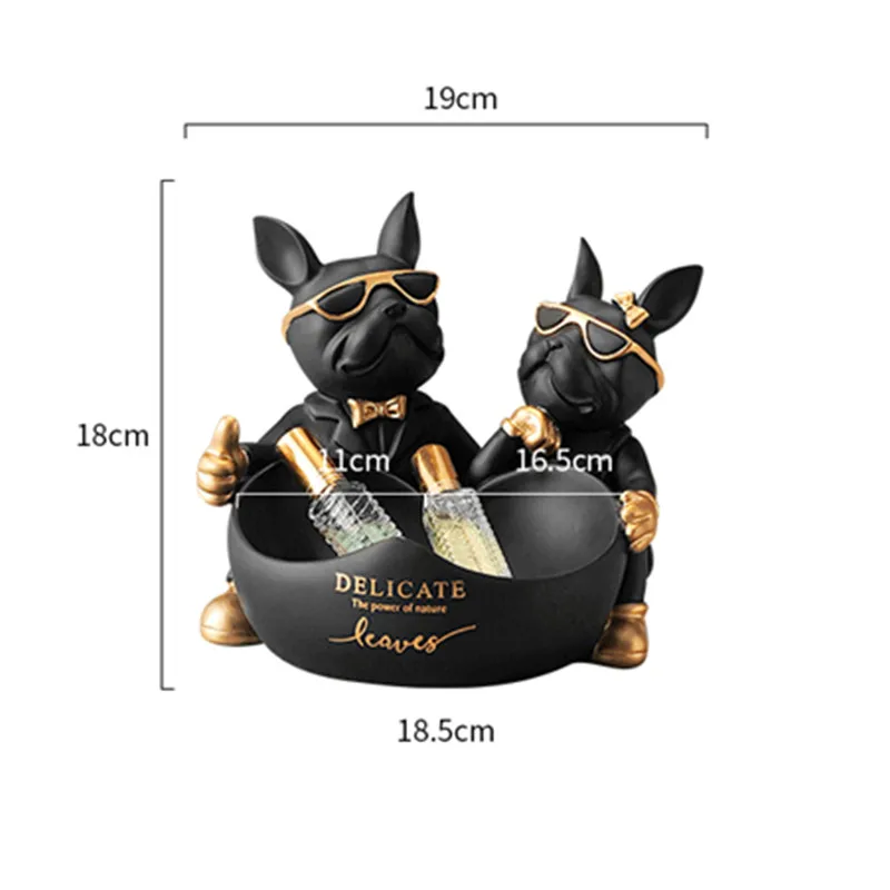 French Bulldog Lover Sculpture Storage Box Decor Home Dog Statue Resin Ornaments Animal Figurines Living Room Table Decoration