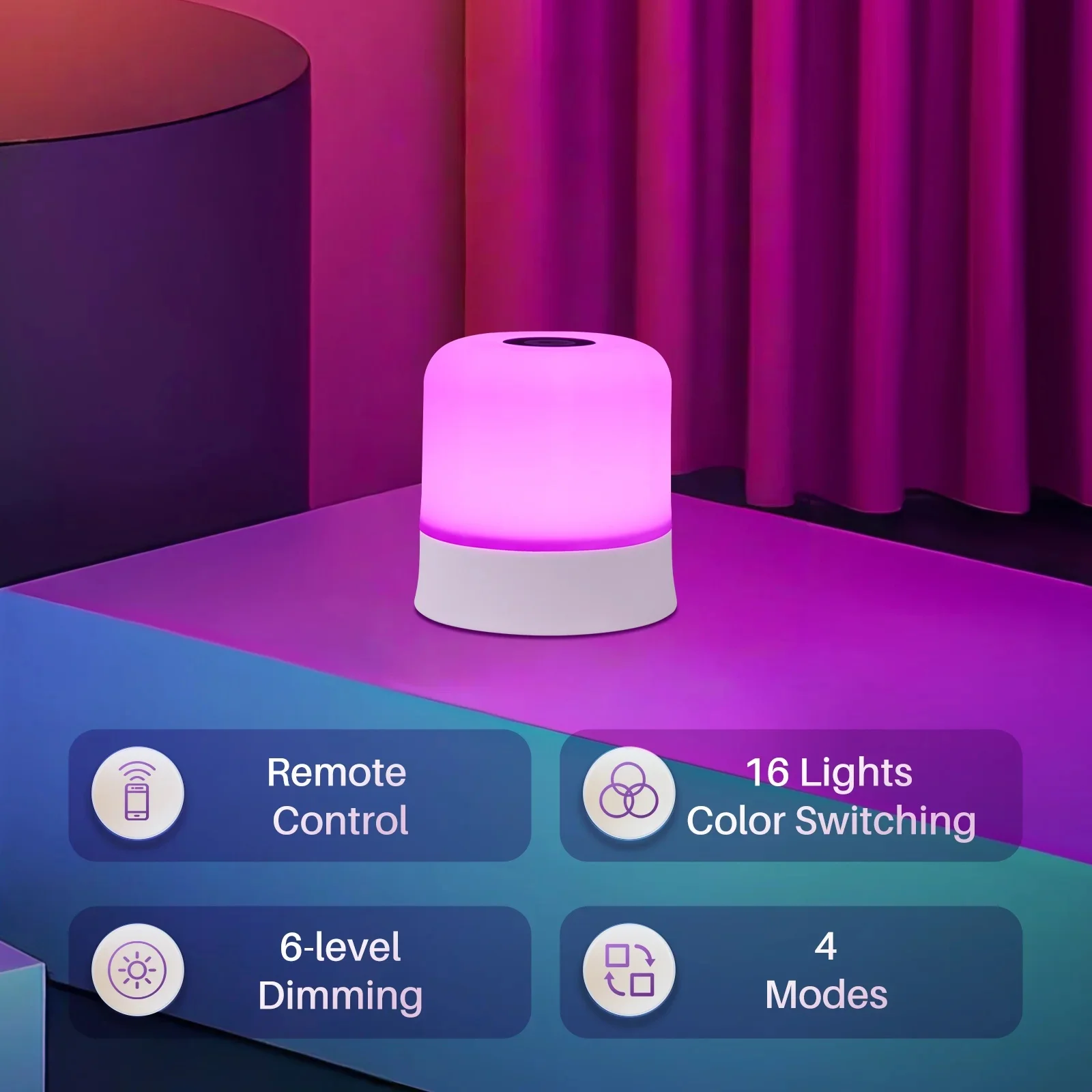 Touch Night Light USB Plug-in Dimmable Night Light 3-color/RGB Dimmable Table Lamp Ambient Light for Bedroom Living Room