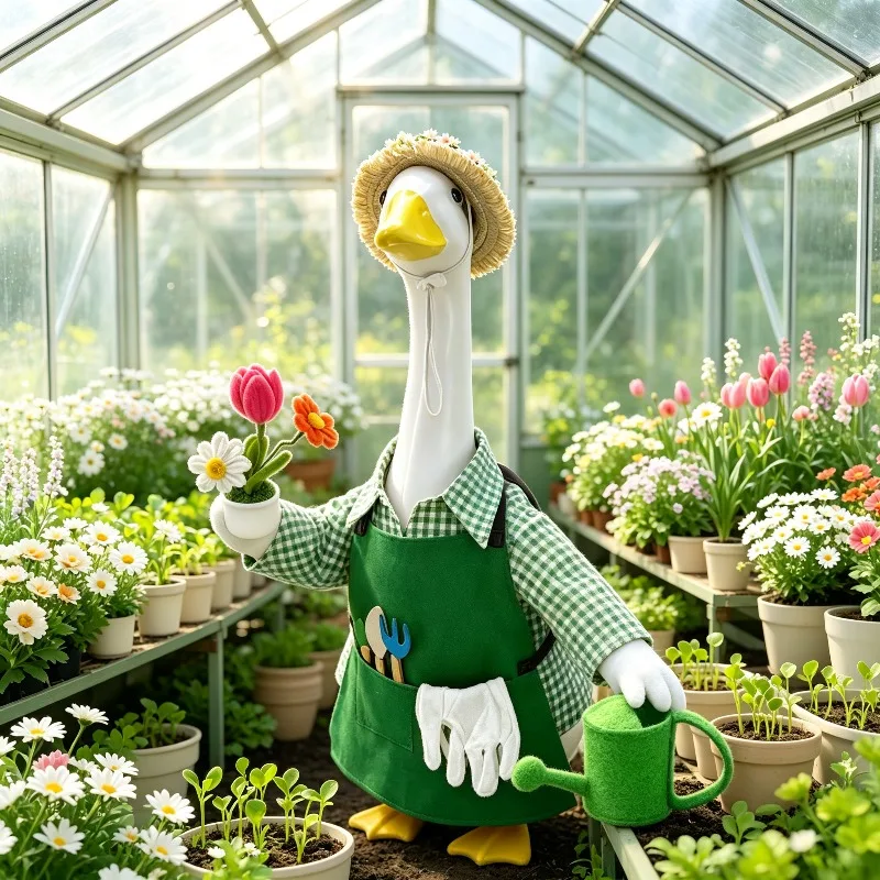 New 23 Inch Gardener Goose Clothing Set with Accessories Hat Scarf  Yard Statue (without Goose) Adult Novelty Party Supplies Set