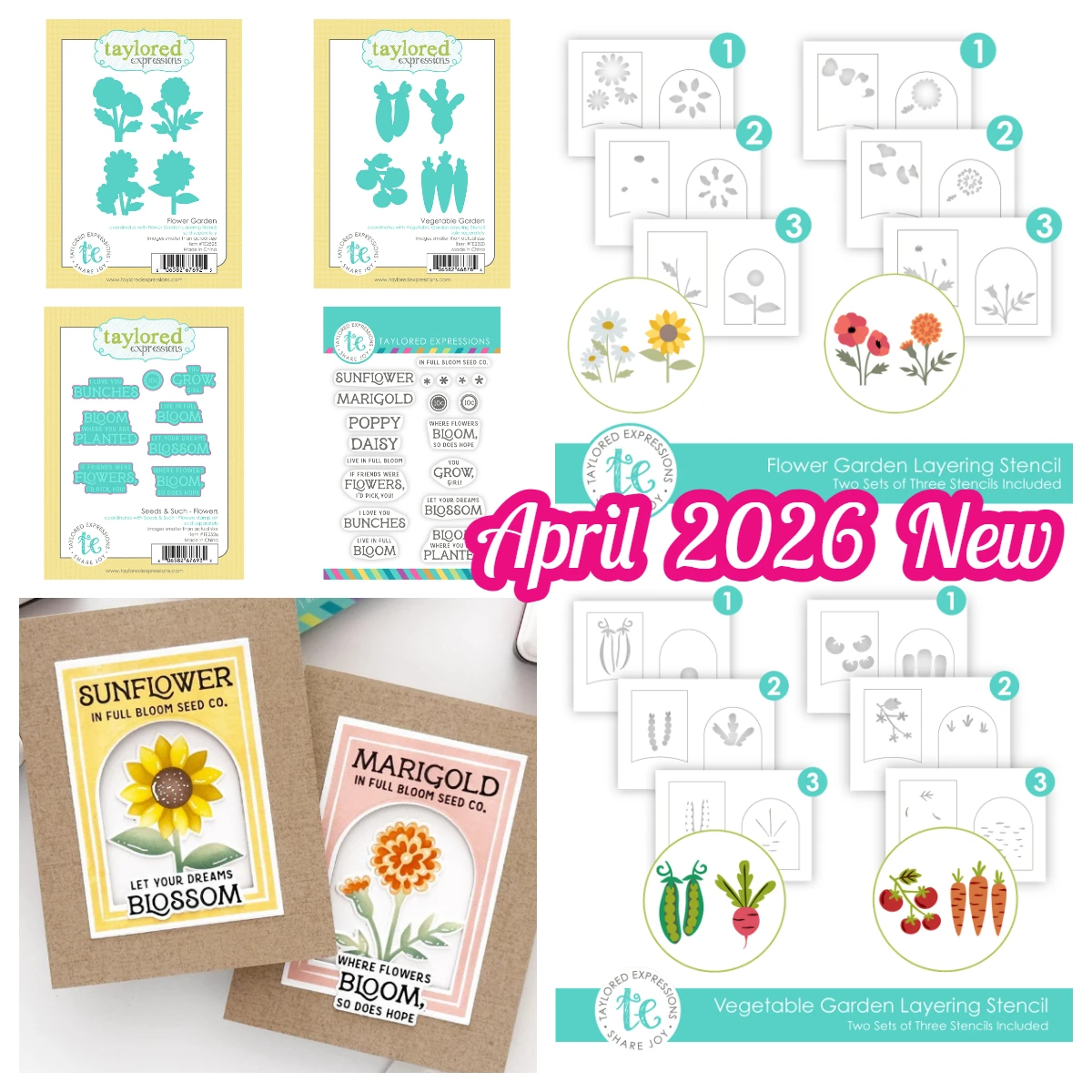 

Taylored Flower Garden Layering Stencil Vegetable Garden Metal Cutting Dies Stamp DIY Scrapbook Handmade Calendar April 2026 New