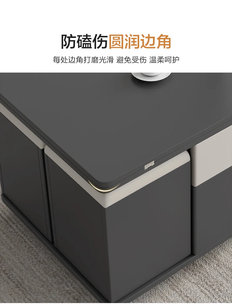 Multi-Functional Coffee Table Small Apartment Simple Modern Foldable and Hoisting Dining Table