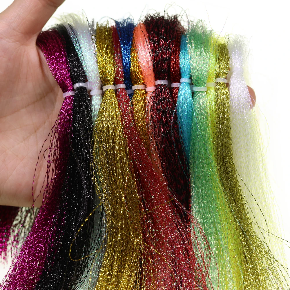 ICERIO 3er-Pack Gedrehtes Holographisches Flashabou Tinsel, Kristall-Flash-Tinsel für Assist-Jighaken, Sibiki-Rigs, Streamer-Fliegenbindematerial – Detail 2