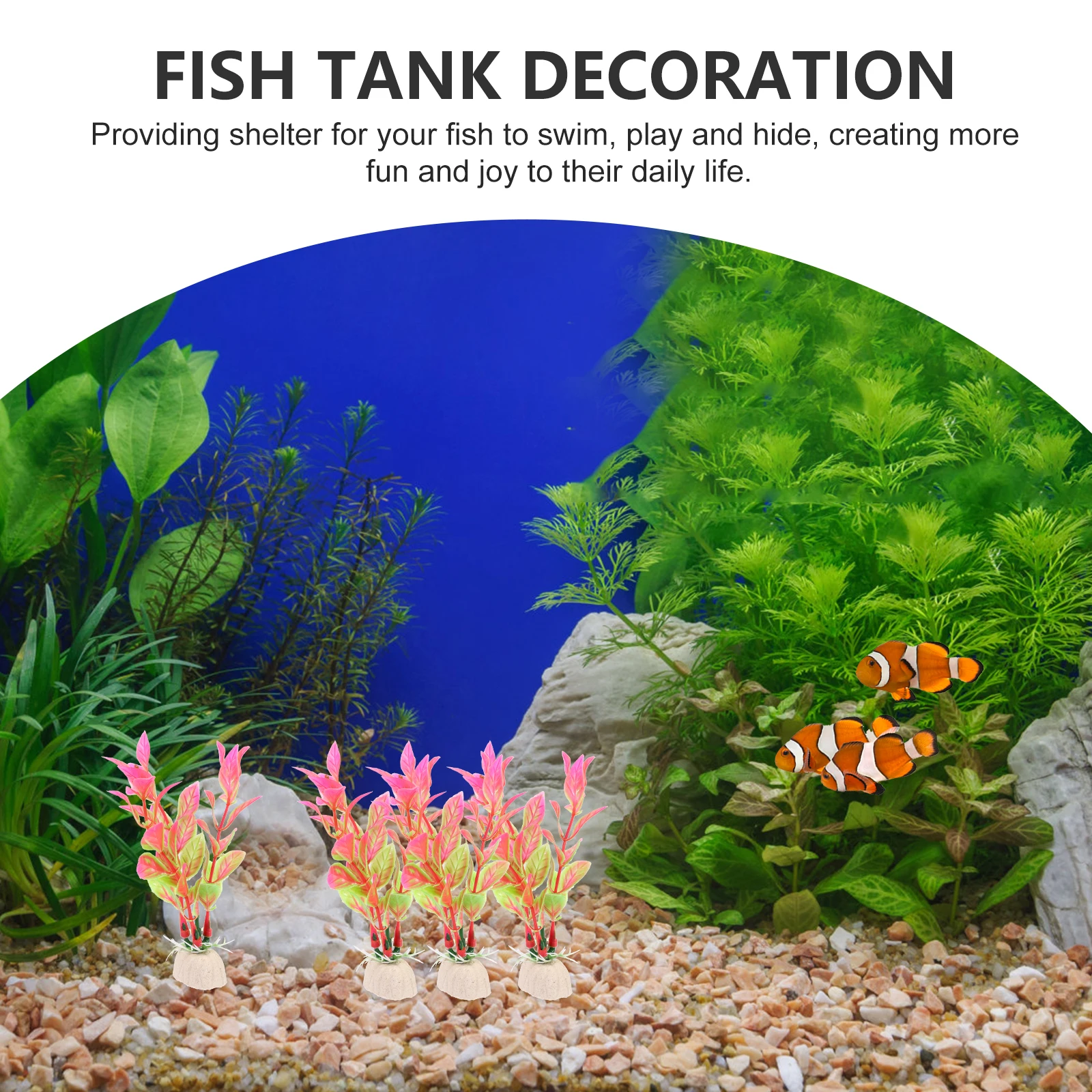 

20pcs Fake Aquarium Plants Plastic Fish Tank Decorations Artificial Plants For Betta Fish Tank Reptile Terrarium Ornament Safe