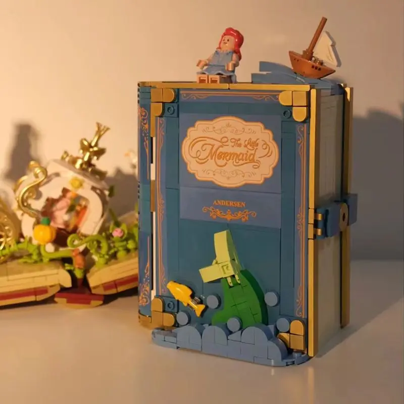Fairy Tale Series Building Block Book Alice Cinderella Little Match Girl Assembling Toy Model Ornaments Festival Gift view 6